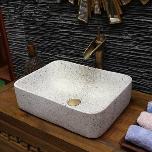 Rectangular porcelain bathroom vanity bathroom sink bowl countertop bathroom sink wash basin