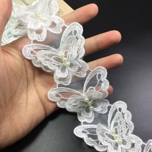 Pink butterfly Patchwork Lace Ribbon DIY Sew Apparel Handmade Trims Garment Wedding party Scrapbook necklace Handicraft Wh