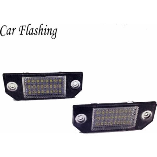 Car flashing 2pcs Car LED License Number Plate Light Lamp White Light for Ford Focus 2 C-Max MK2