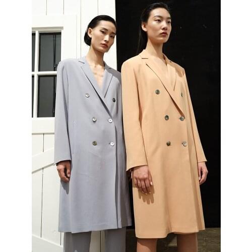 Triacetic acid suit windbreaker womens middle and long style new spring and autumn foreign style coat in 2021