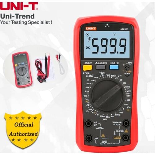 UNI-T Uniform UT890C/UT890D+ Digital Multimeter; Manual Range True RMS Multifunction Digital Multimeter/NCV/Capacitance Test
