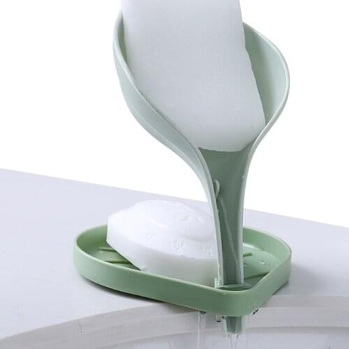 XZJJA Creative Three-dimensional Leaf Soap Box Bathroom Double Layer Non-slip Drain Soap Holder Soap Tray Bathroom Accessories