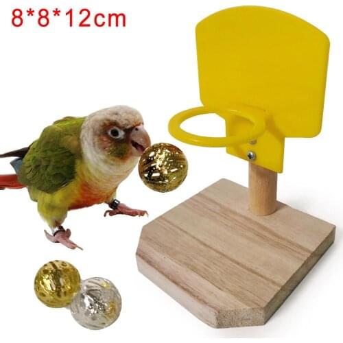 Pet Bird Parrot Funny Basketball Shooteed Hoop Balls Puzzle Game Chew Play Toy