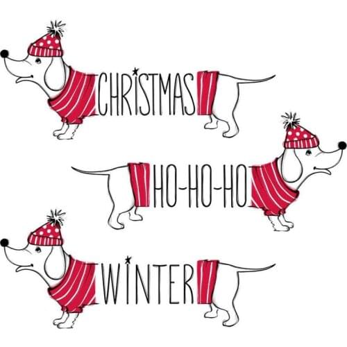 ZhuoAng Christmas Animal Dog Cutting Dies and Clear Stamp Set for DIY Scrapbooking Photo Album Decoretive Embossing Stencial