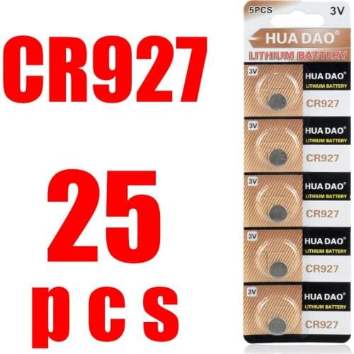 25PCS/LOT New CR927 Lithium Battery 3V DL927 BR927 KCR927 CR 927 Button Cell Batteries for Watch Toy Computer Calculator Control