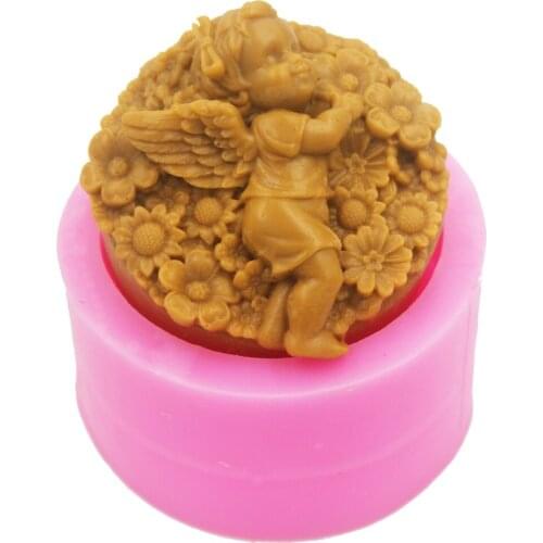 3D Angel Baby Silicone Soap Mold Flowers Craft Art Silicone 3D Soap Mold Craft Molds DIY Handmade Candle Molds