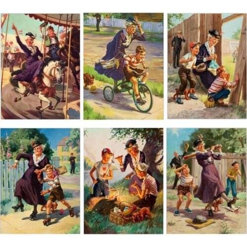 Diamond painting Cartoon characters Grandpa grandson 5D Diy diamond grandmother children cross stitch embroidery stickerZP-2980