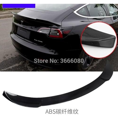 Car Accessories ABS Plastic Unpainted Color Exterior Rear Trunk Boot Wing Spoiler For Tesla model 3 2017 2018 2019 2020