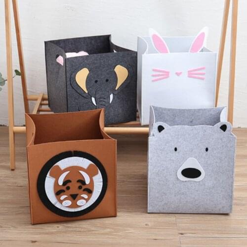 Large Childrens Toy Felt Storage Basket Washable Felt Dirty Clothes Basket Baby Sundries Clothes Storage Box