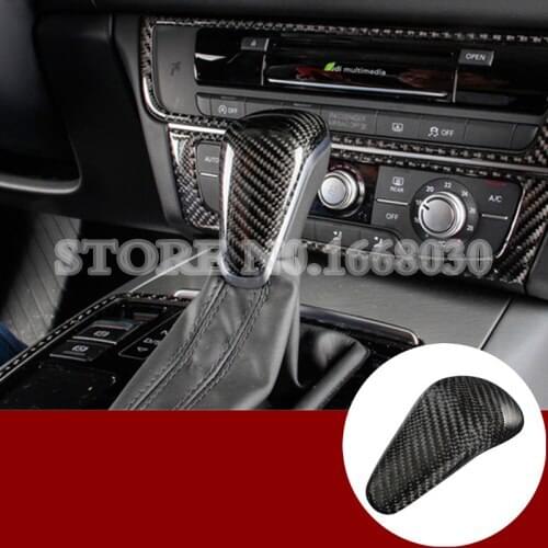Carbon Fiber Center Console Gear Shift Knob Trim Cover For Audi A7 S7 2015-2018 1pcs Car Decoration Car Accesories Interior