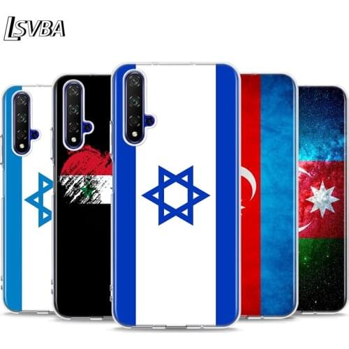 Azerbaijan syria israel flag Silicone Cover For Honor 20 20S 20E 8 8A Prime 8X MAX 8C 8S 7A 7C 7S Pro Phone Case