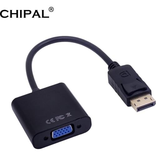CHIPAL DP to VGA Adapter Cable Display Port DisplayPort Male to Female Converter for PC Computer Laptop HDTV Monitor Projector