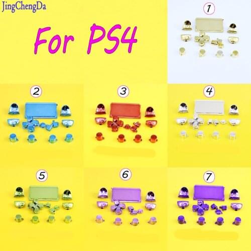 JCD Colorful Full Chrome Button Mod Game Kit for Playstation 4 for PS4 Controller Joystick Video Game Playstation