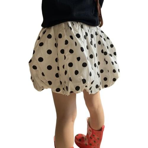 Kids Girls White Dot Print Skirts 2021 New Arrival Children Princess Bud Skirts Girls Summer Khaki Casual Skirts Age For 2-6Y