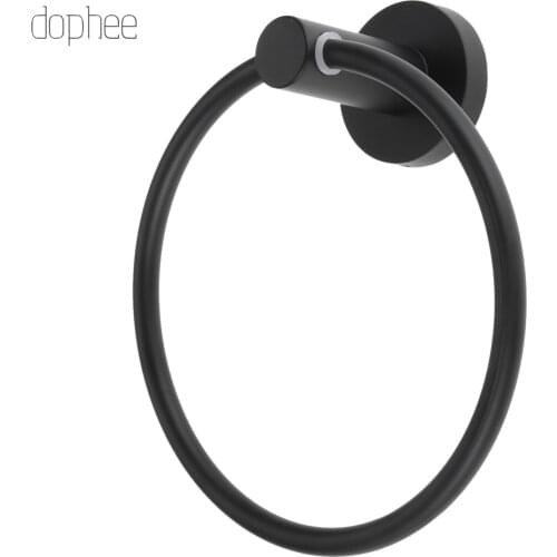 Dophee 1pc Black 160mm Tower Holder Bathroom Wall Mounted Round Clothes Rack Bathroom Supporter Hardware Accessories