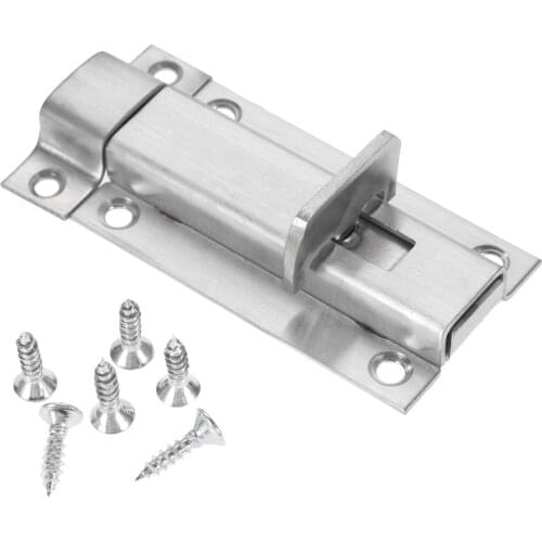 Door Latch 3 Inch Stainless Steel Silver Bolt Latches Hasp Bathroom Washroom Bedroom Cupboard Doors Lock Durable