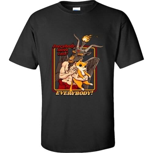 Everybody Loves Cat Even Satan Latest Normal Tshirts Merry Christams Gift T Shirt Funny Novelty Cotton Fashion Tee Shirt Men