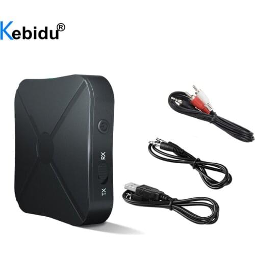 Kebidu 2 IN 1 Bluetooth Audio Receiver Transmitter Wireless 3.5MM AUX Audio Adapter For Home TV Speaker Car AUX Receiver