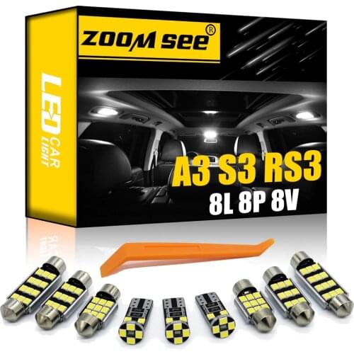 White 100% Canbus Error Free LED interior dome map overhead light Kit for Audi A3 S3 RS3 8L 8P 8V (1996-2015)