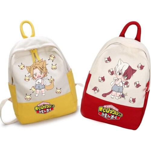 My Hero Academia Cosplay Backpack Izuku Midoriya Bakugou Katsuki Shoto Todoroki Shoulders Bag Japanese Anime School Students Bag