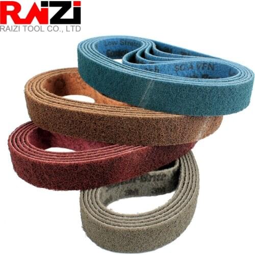 Raizi 1Pc Non-woven Nylon Sanding Belt for Stainless Steel Sander/Polisher P150-600 Grinding Bands