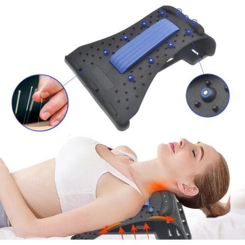 Neck Back Stretcher Equipment Back Massager Stretcher Fitness Lumbar Support Relaxation Pain Relieve Waist Massage Instrument