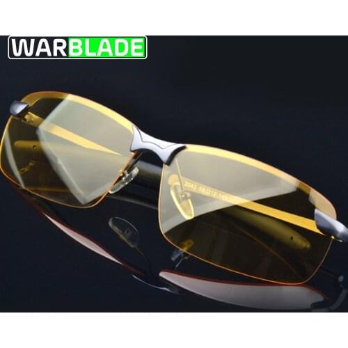 WarBLade Men Polarized Night Driving Sunglasses Yellow Lens Night Vision Glasses Goggles Reduce Outdoor Eyewear 3043