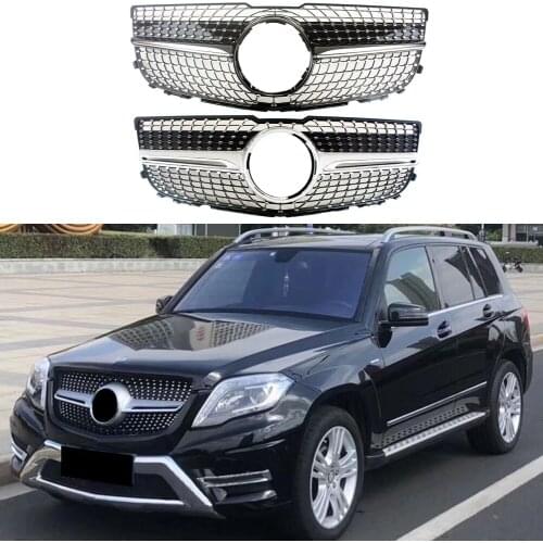 Front Bumper Racing Grill Billet Grille Cover For Mercedes-Benz X204 GLK-Class 2013-2015 Diamond