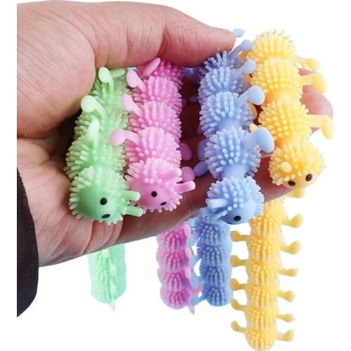 2Pcs 16 Knots Caterpillar Stretch String Relieves Stress Toys Releases Stress Fidget Toys Gifts For Kids