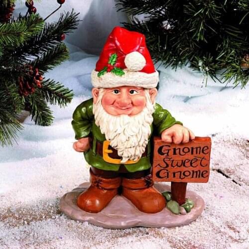 5Pcs/Set Garden Figurines Gnome Pattern Micro Landscape Resin Christmas Decorating Miniatures for Garden Gnome Garden Decoration
