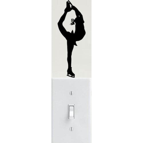 Ice Skating Fashion Skater Vinyl Wall Sticker Light Switch Decal Home Decor 6SS0119