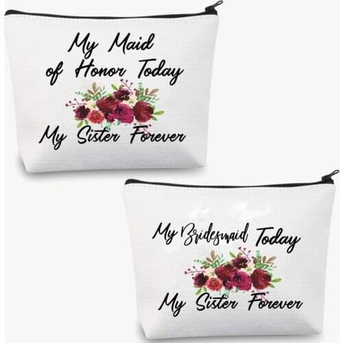 My Maid of Honor bridesmaid Today Sister Forever bag Wedding engagement Bachelorette Party Bridal Shower Proposal gift present