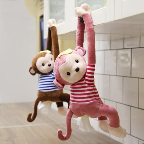 Creative Cartoon Animal Monkey Home Office Car Hanging Paper Napkin Box Cover Holder PortableTissue Box