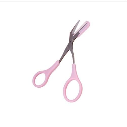 Makeup Pink Eyebrow Trimmer Scissors With Comb Hair Removal Shears Comb Grooming Cosmetic Tool Eyelash Combing Accessories