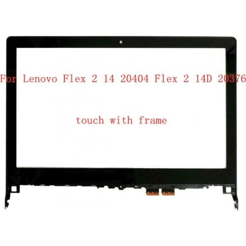 14" For Lenovo Flex 2 14 flex 2-14 Flex 2 14D Front Outter Touch Screen Panel Digitizer Glass Lens Sensor Replacement + Frame