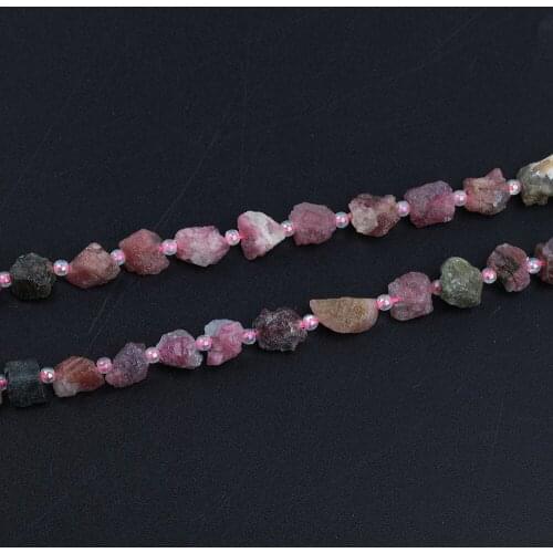 15.5''/Strand,Natural Pink Tourmaline Stone Nugget Chip Loose Beads Bracelet Jewelry ,Freeform Chip Stone Beads Pendant Making