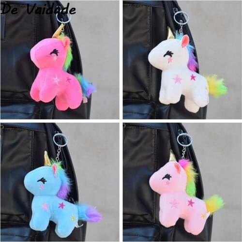 2021 New Fashion Stereo Rainbow Unicorn Keychain Keyring Creative Mobile Phone Bag Car Exquisite Pendant Gift For Friends