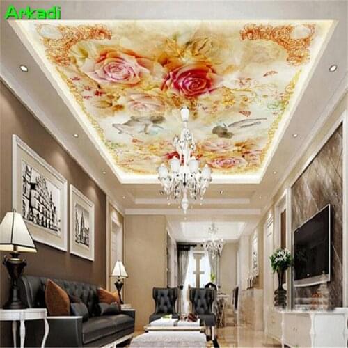 3D European Style Three-Dimensional Mural Hotel Lobby Ceiling Ceiling Background Wallpaper Custom Size Wallpaper Angel
