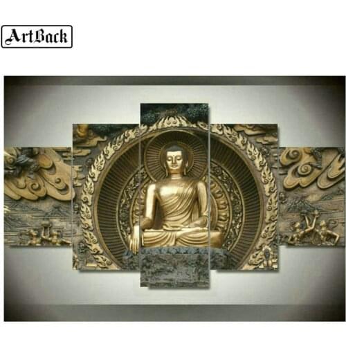 5 spell painting Buddha 5d diamond painting full square drill 3d diamond embroidery religious kit for living room decoration
