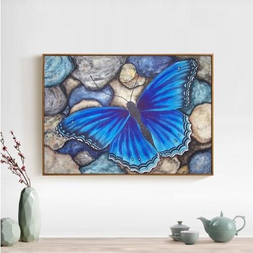 5D DIY Full Round Diamond Painting Butterfly Mosaic Diamond Embroidery Decoration Home Picture Of Rhinestone Animal