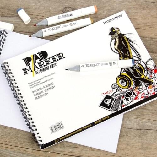 A4/A5 32 Sheets Spiral Marker Pads Waterproof Sketch Book Drawing Stationery School Painting Supplies