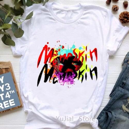Sexy Rainbow MåNeskin Rock Band Maneskin Graphic Print T-Shirt Women Clothes 2021 Vogue Cool Hip Hop T Shirt Femme Streetwear