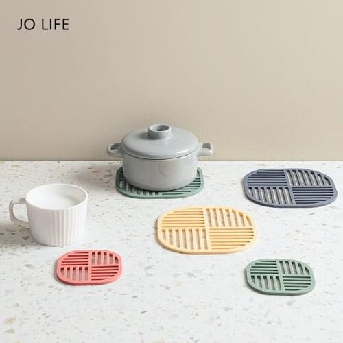 JO LIFE Thickness Heat Resistant Cup Coaster Nordic Style Table Decor Insulation Mat Non-slip Pot Mat Kitchen Accessories