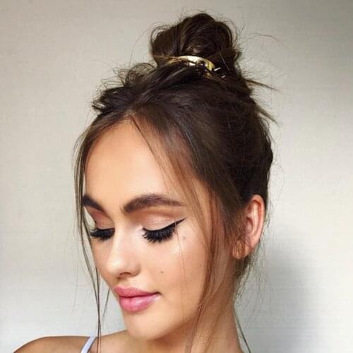 Crystal Top Knot Hair Accessories For Women 2020 Original Unique Gold Tone Round Pony Tail Hairpin Stylish Hair Jewelry Gift