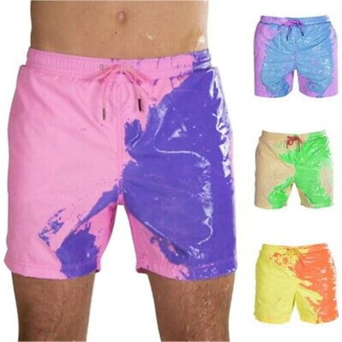 Color Changing Swim Trunks Temperature Sensitive Shorts Summer Beach Swimwear