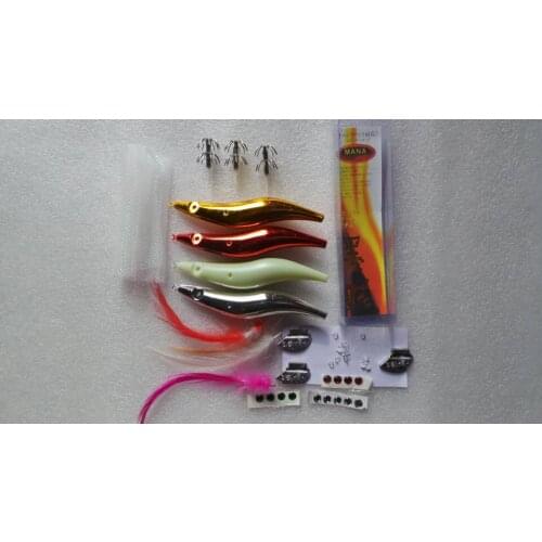 MR OCTOPUS20sets of squid jigs ,squid hook ,fishingtackle . fishing accessories ,3.5# , mixed colour