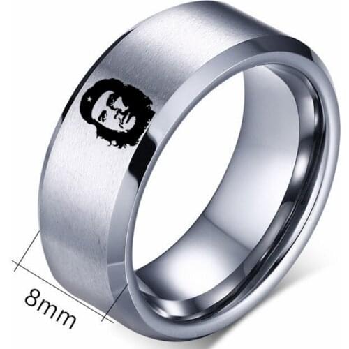 MANGOSKY 8mm Titanium Ring For Men amd Women Che Guevara Ring
