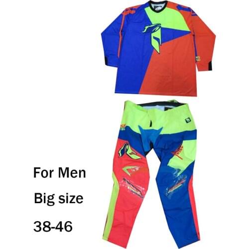 Men Professional Motocross Suits Motorcycle Forest road suit racing Riding jerseys +pants Combinations Mens Big Size Wear