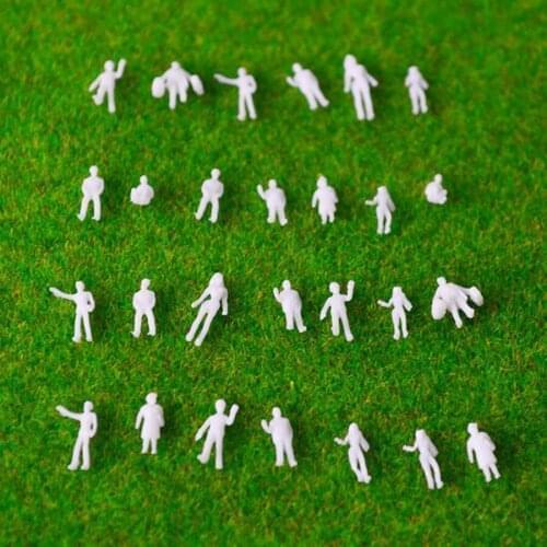 Pack Of 100 Scale 1:150 Gauge N Model Railway White Unpainted Figure People
