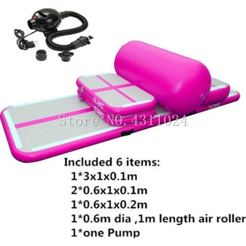 Free Shipping&Pump A Set Inflatable Gym Mat Air Floor Tumbling Track Gymnastics Cheerleading Mat Trick Pad For Taekwondo Gym